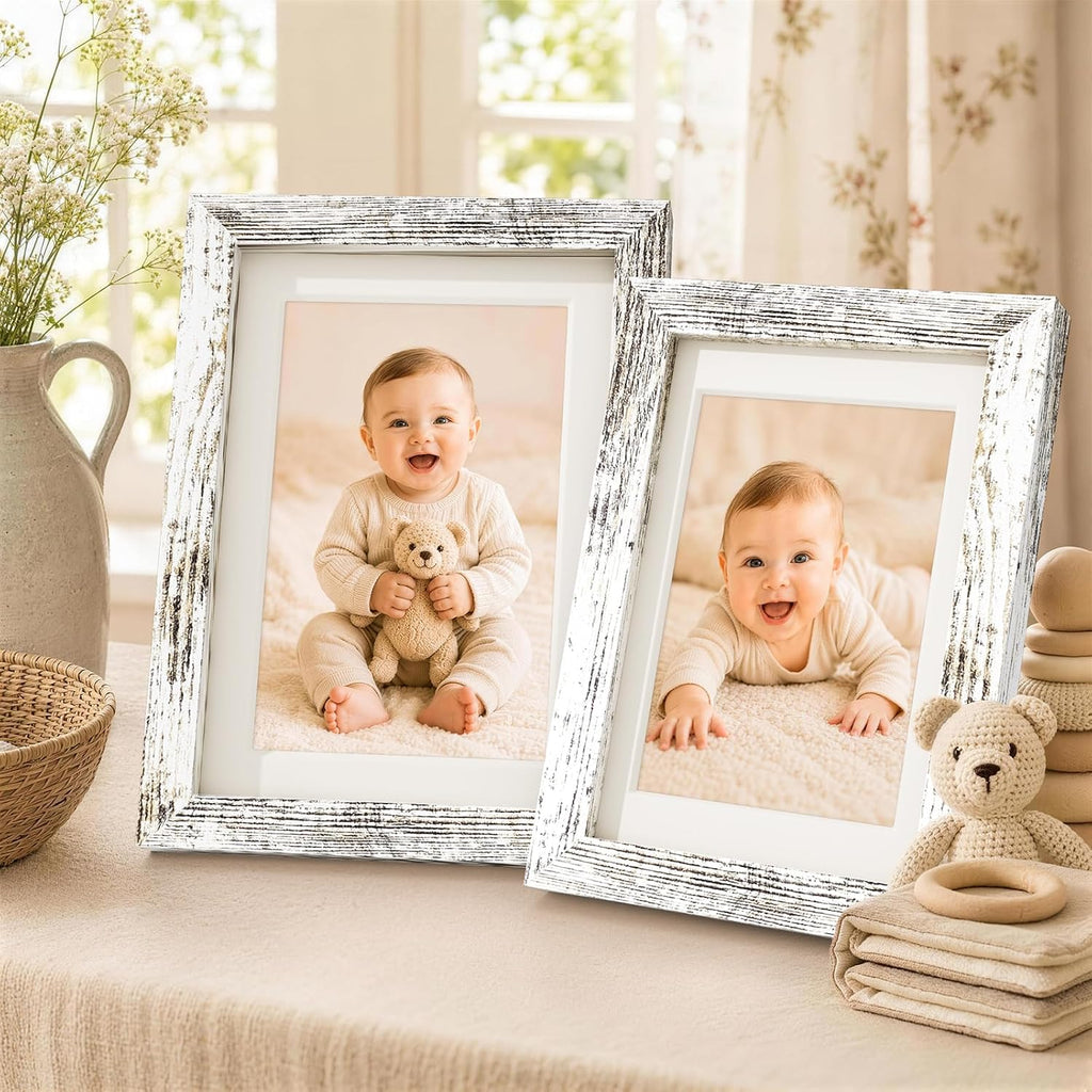 Pallene 15 Pack Gallery Wall Frame Set, Black, Brown, Distressed White