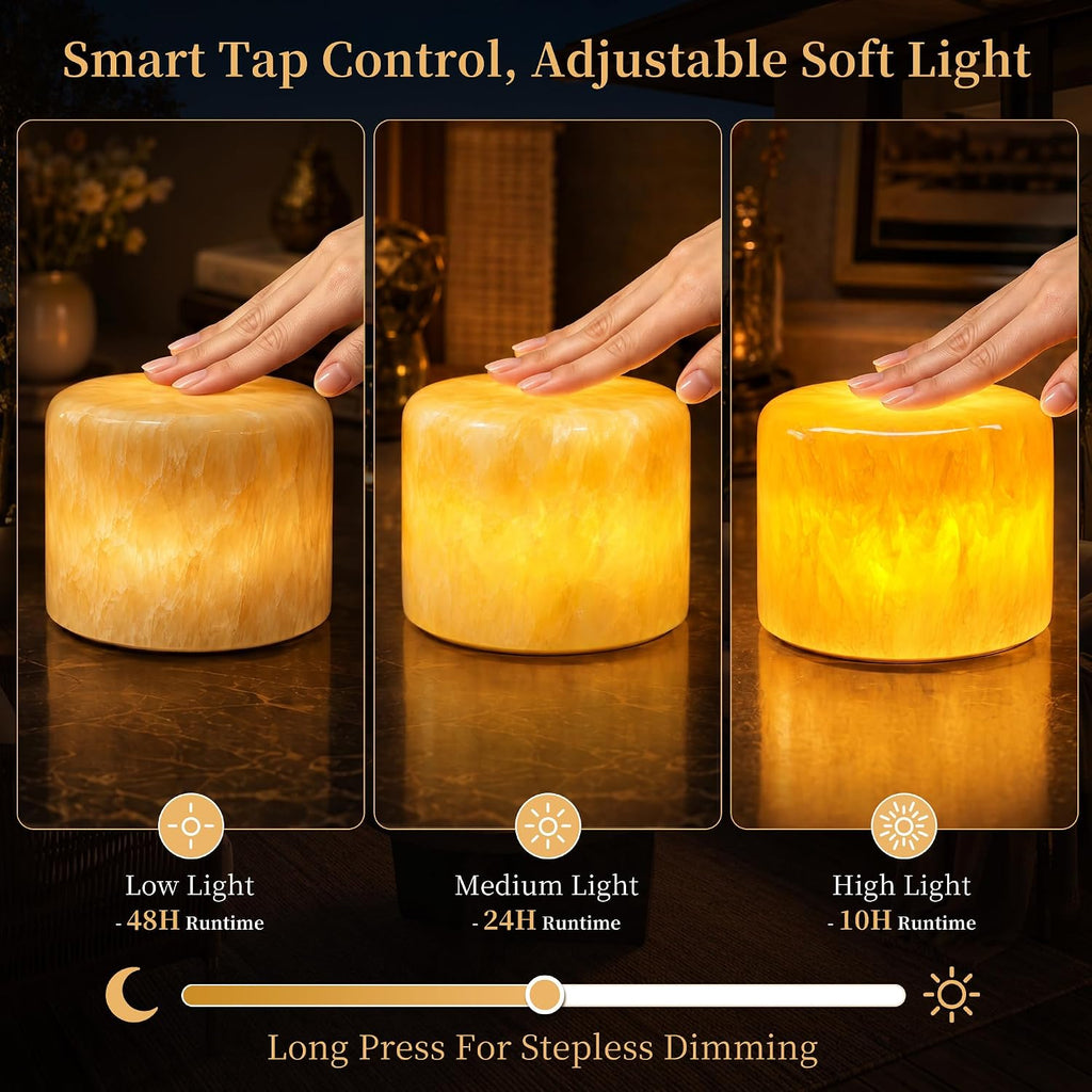 AOPO Natural Marble Cordless Touch Rechargeable Table Lamp Night Light