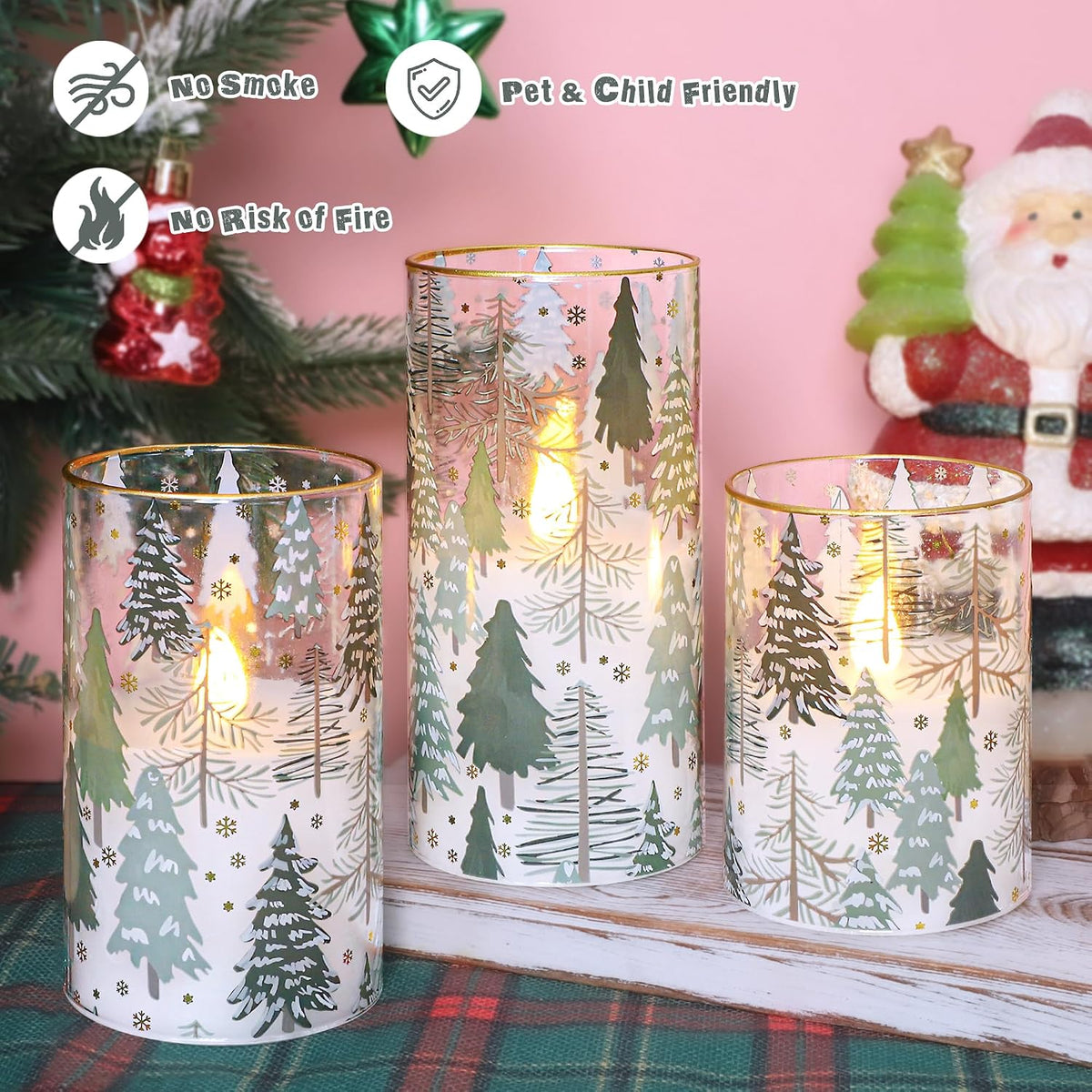 Impress Life Christmas Tree Flameless Candles with Remote
