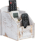 3 Slot Rustic Wooden Remote Control Frame Media Organizer, Office Supply Storage Rack,Pen storage box