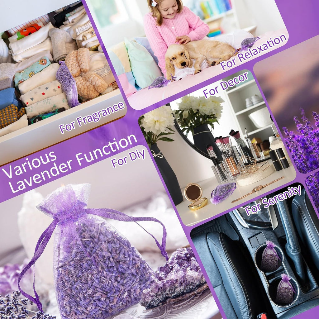Reginary 200 Pack Lavender Sachets Bulk for Drawers Closets Wedding Favor