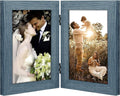 Golden State Art 5x7 Double Picture Frame, Hinged 2-Photo Frame,Blue1 Pack