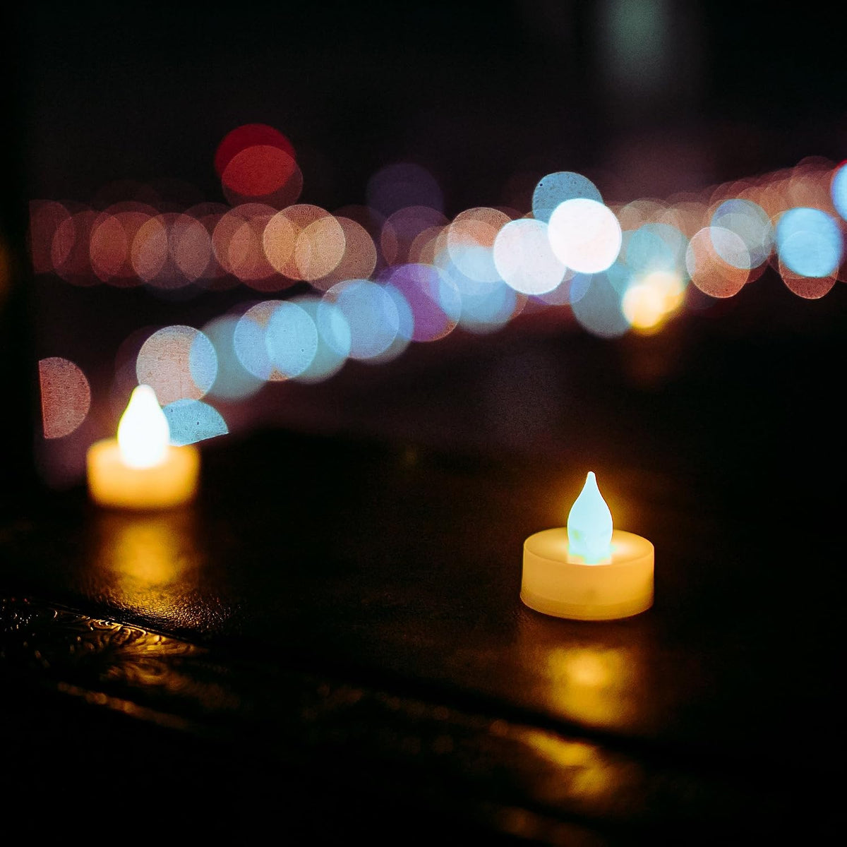 6 Battery Operated Flameless LED Tea Lights Tealight Candles with Timer