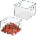 iDesign Pantry Storage Bin with Handles for Kitchen Cabinets or Fridge - Set of 2 - Clear - Made in USA