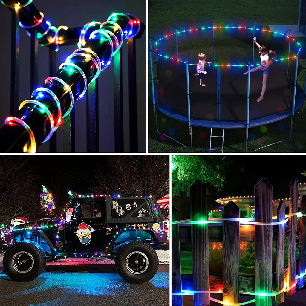 JMEXSUSS 2 Pack Battery Operated Christmas Lights Outdoor Rope Lights