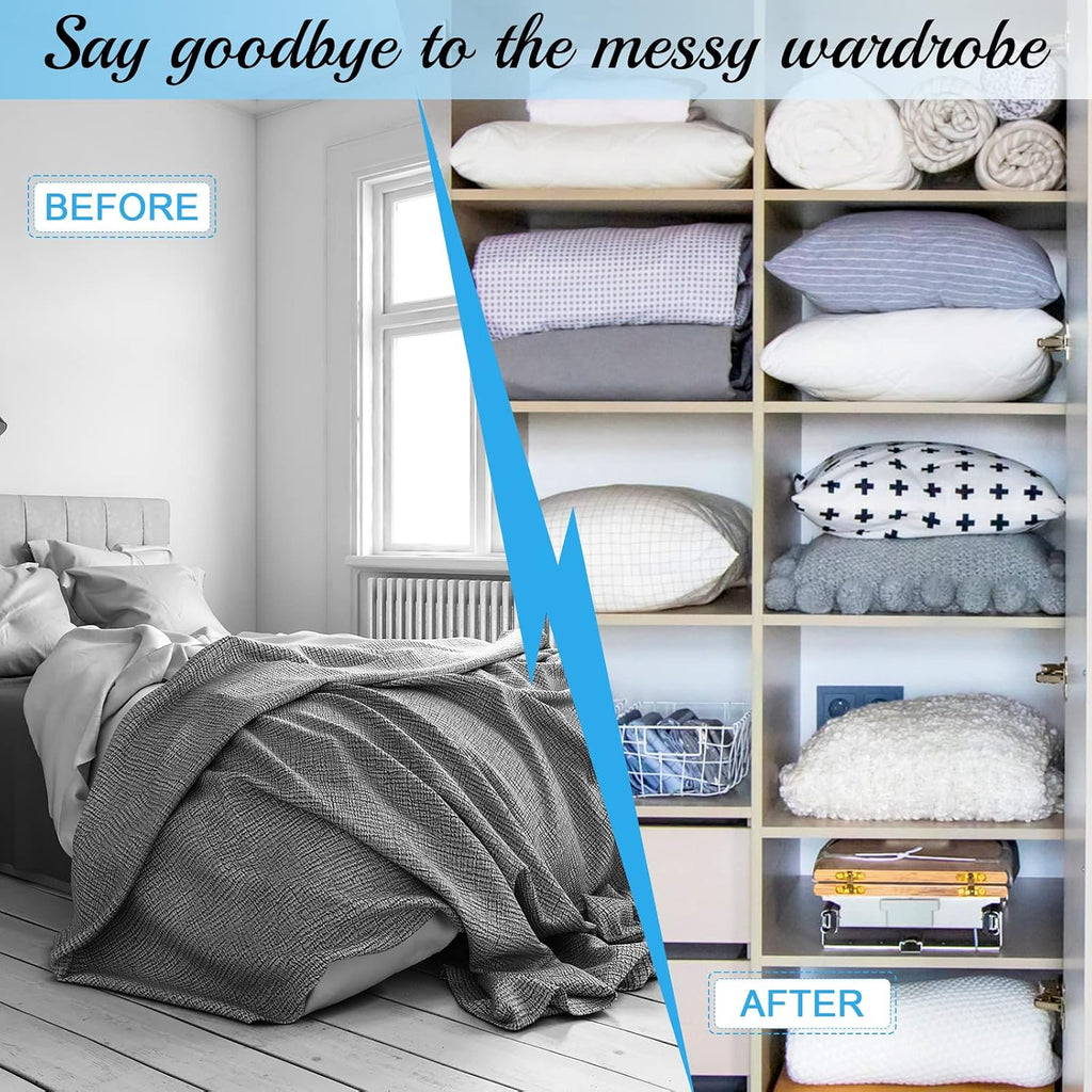 Oudain 8 Pcs Twin Bed Sheet Organizer Bands Closet Sheet, Black
