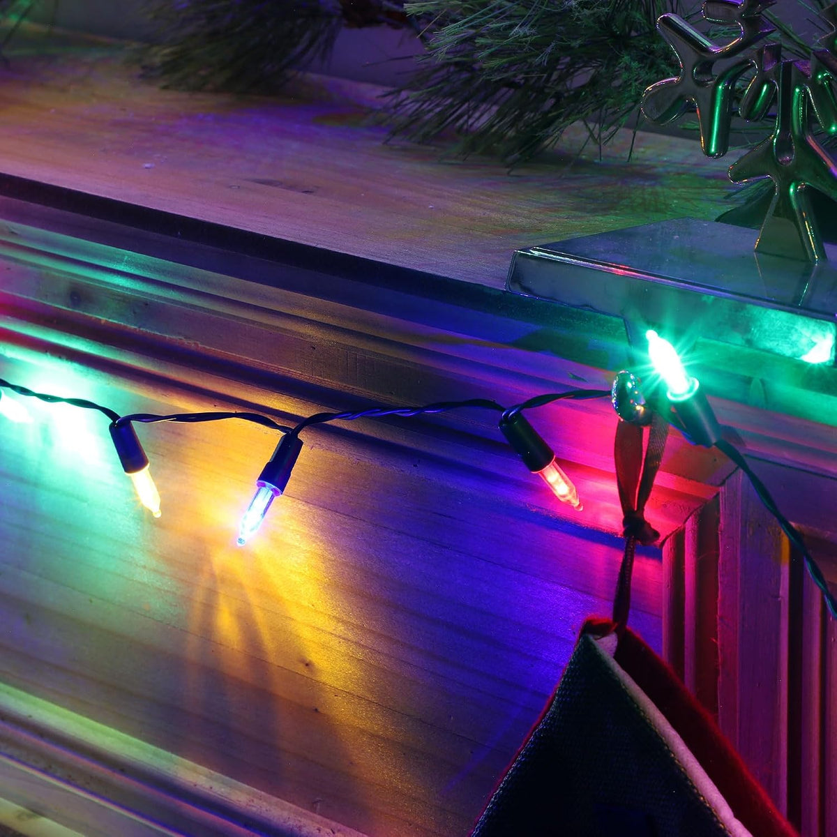 Joliyoou 16Ft 50LEDs Christmas Mini String Lights, 4 Packs