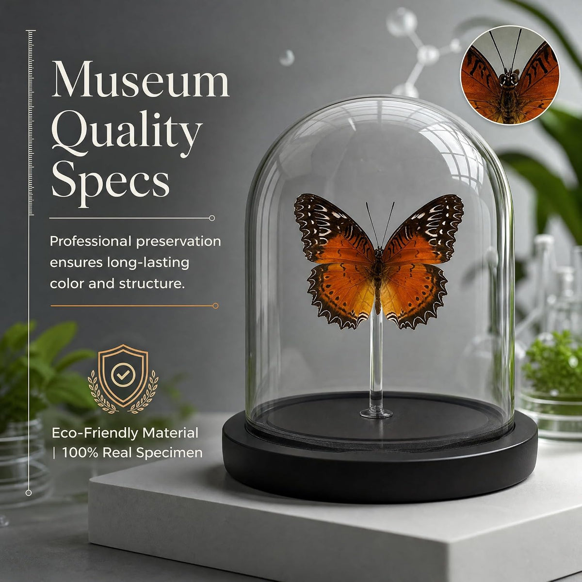 Real Taxidermy Butterfly Specimen Shadow Box, Butterfly Gifts for Women Girls with Glass Cover, Butterfly Decor for Bedroom Office Living Room Desk Cethosia bibles Drury