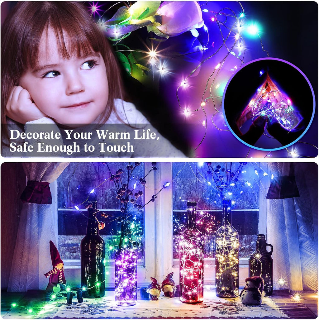 Tuanse 150 Pack LED Fairy Lights Battery Operated 3 Modes, Multi Color