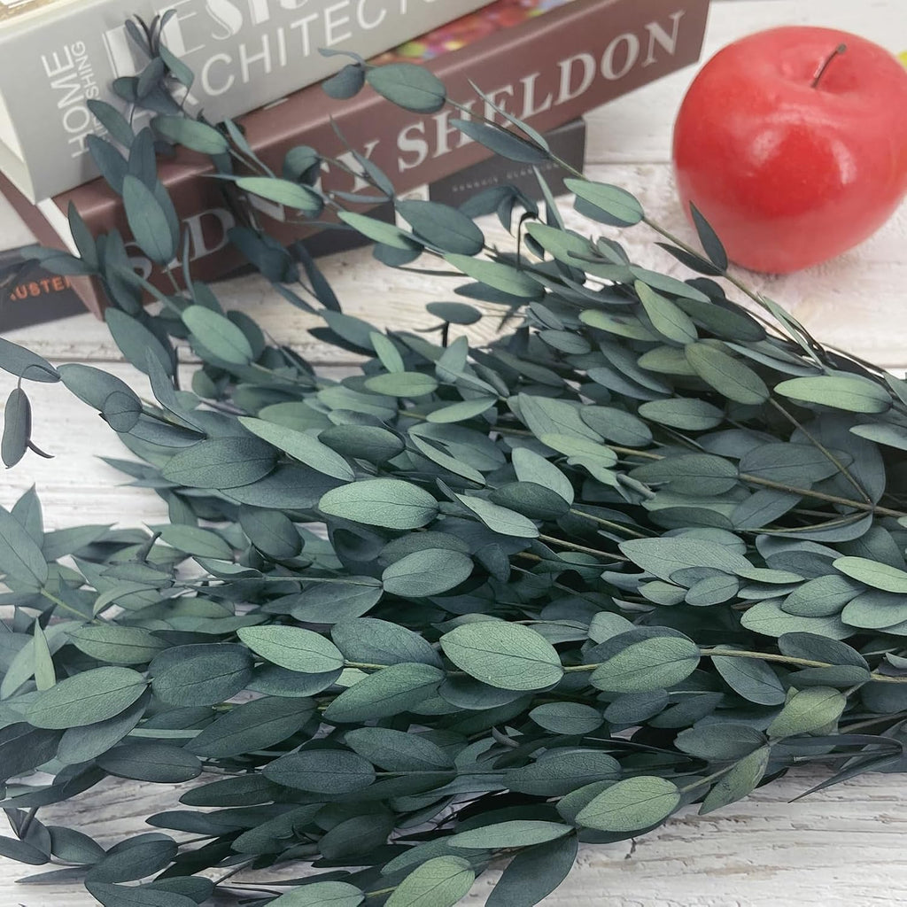 Preserved Dried Eucalyptus Greenery Stems, 20+ Pcs 16 inches Natural Long Lasting Eucalyptus Bundles for Vase Arrangements Home Decoration Photo Props Parties and Weddings, DIY Décor-Blue