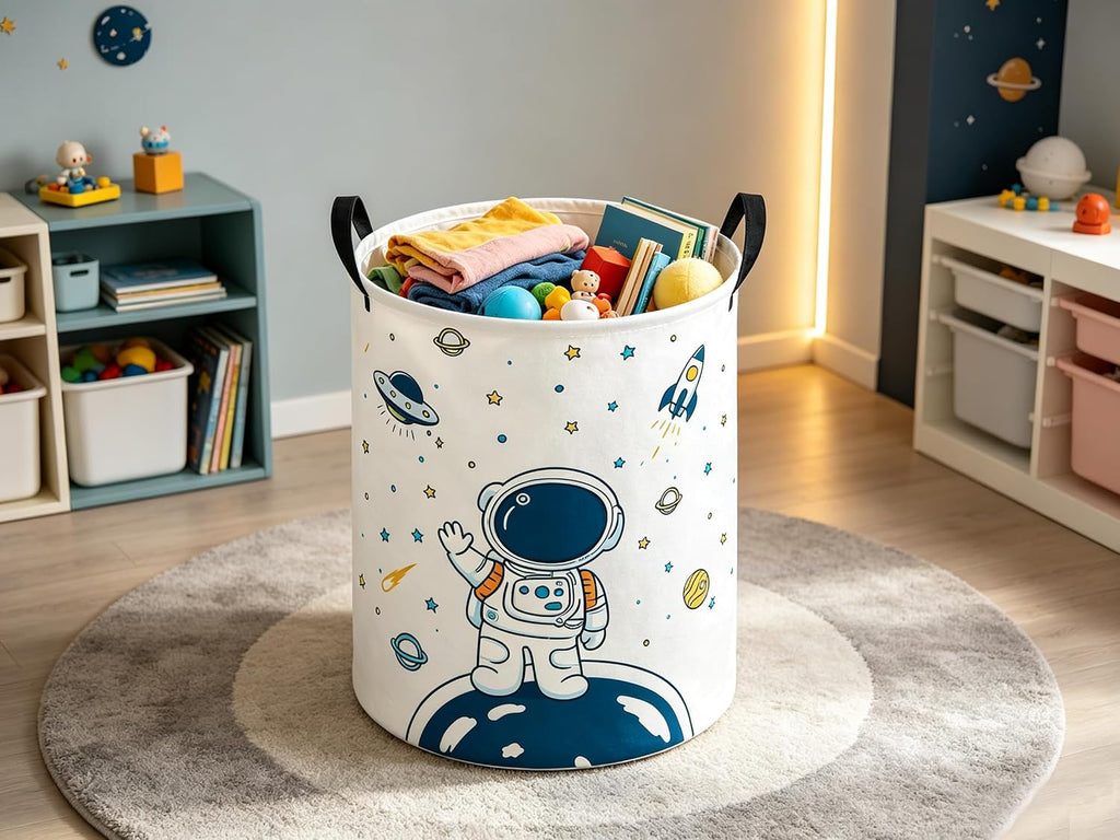 Baby Laundry Hamper kids laundry Basket Waterproof Storage Bin for(Star Astronaut)