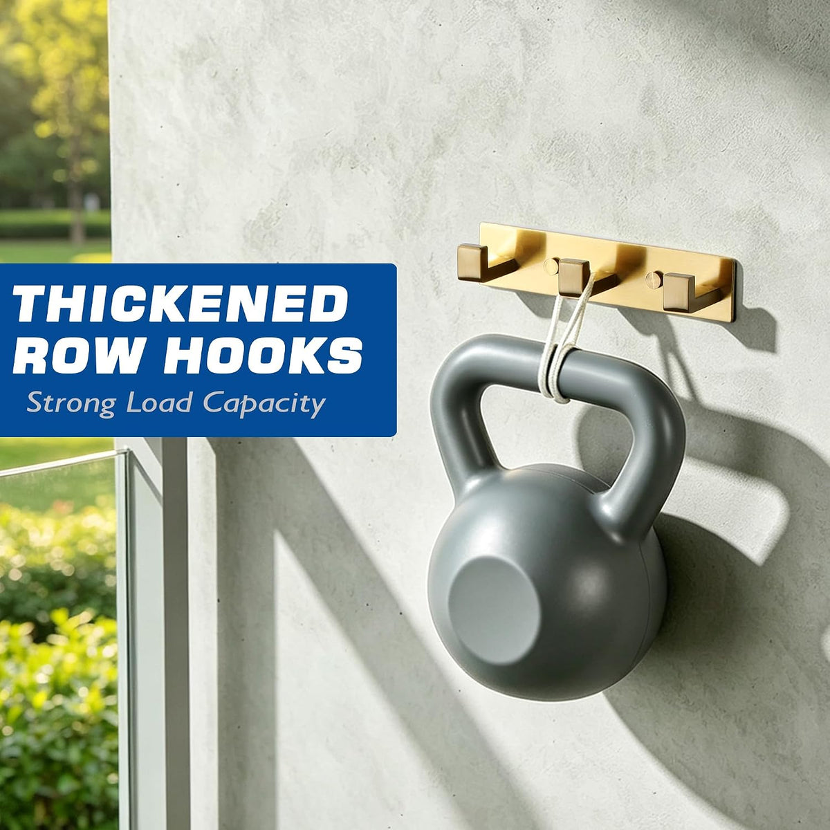 Alise Gold Coat Hooks Hat and Coat Rack with 3 Hooks Wall Mounted