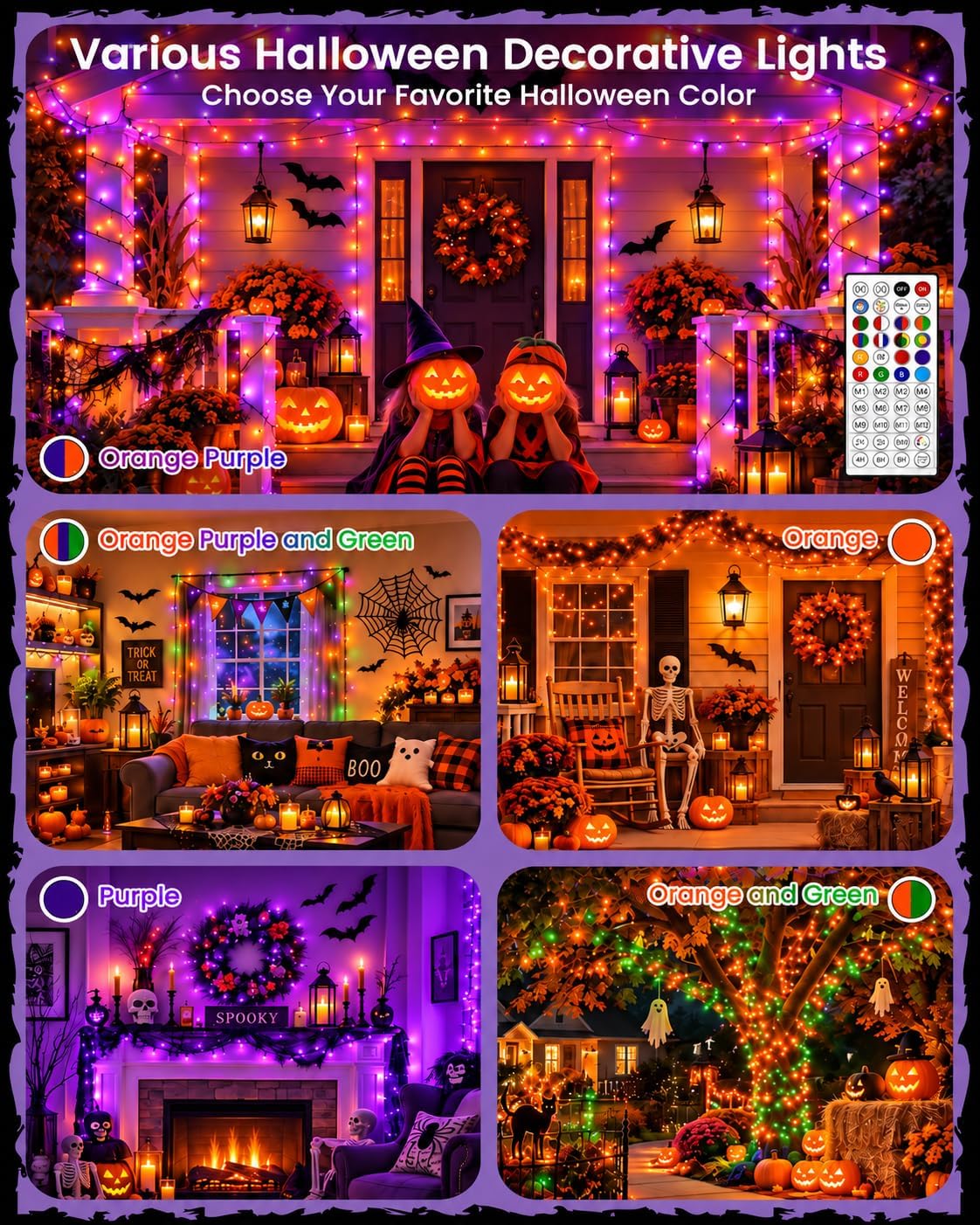 240LED Smart Color Changing String Lights 92FT Halloween Lights App Remote