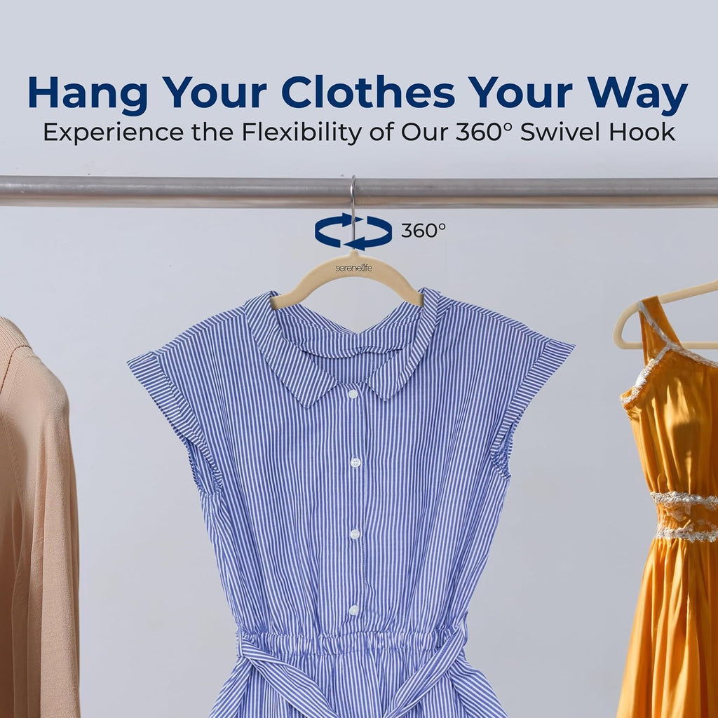 SereneLife Velvet Hangers – 10 Pack, Slim & Space Saving for Closets