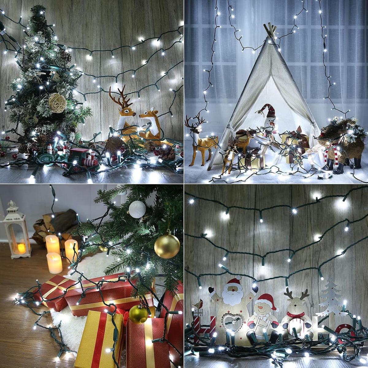 Brizled 5MM Wide Angle Christmas Lights Cool White, 100 LED Connectable