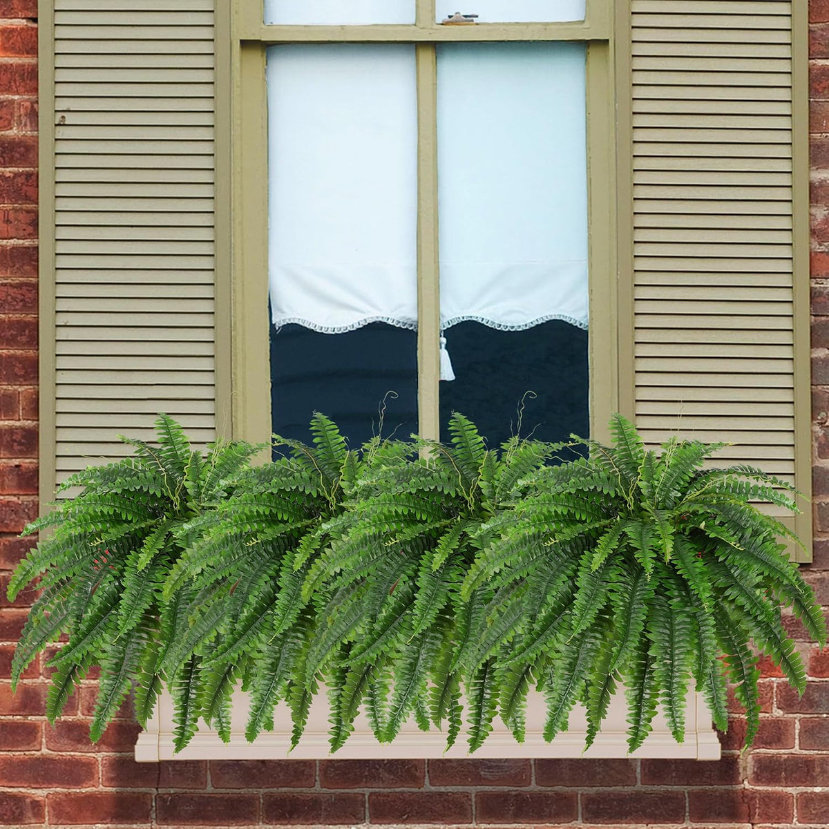Dkaltm 45" Artificial Boston Fern (Set of 2), Outdoor Plants