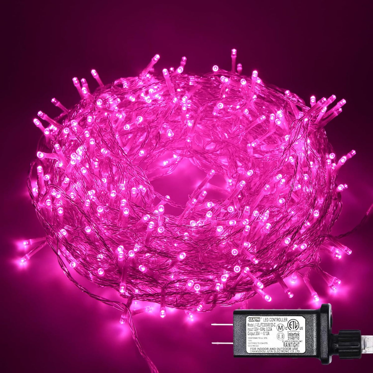 Pink Christmas String Lights, Valentine Day Room Decor, 800 LED