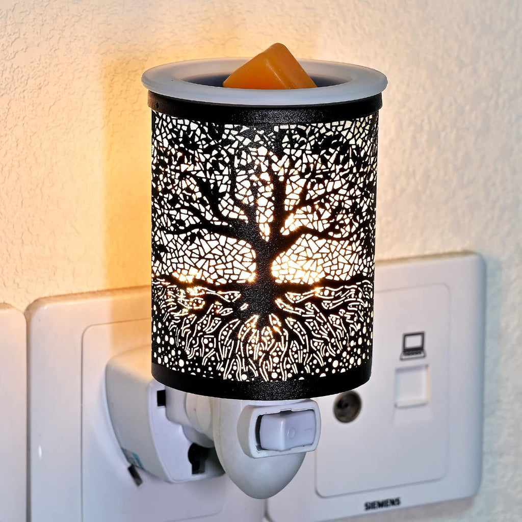 ASAWASA Metal Plug-in Wax Warmer with 1 pics Silicone liner(Banyan)