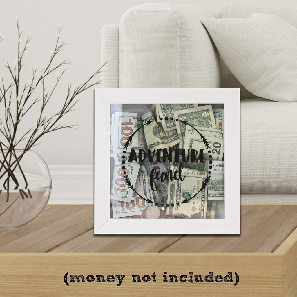 Lawrence Frames 8x8 Adventure Fund White Shadow Box Frame