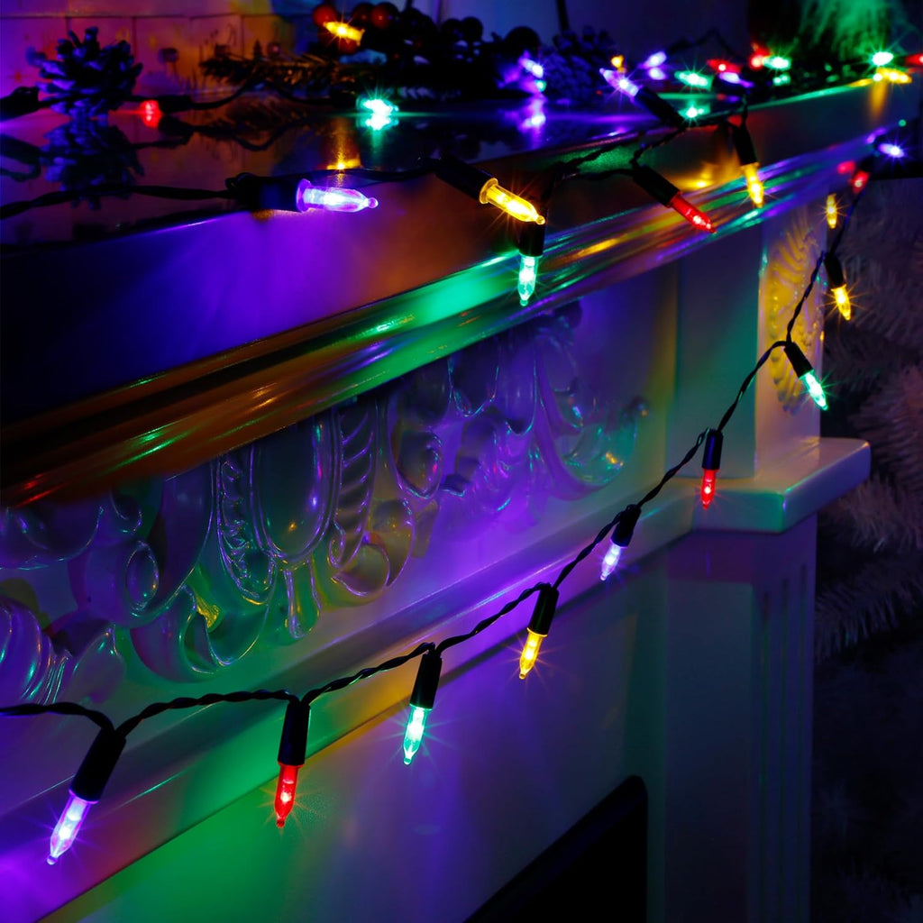 Joliyoou 16Ft 50LEDs Christmas Mini String Lights, 2 Packs