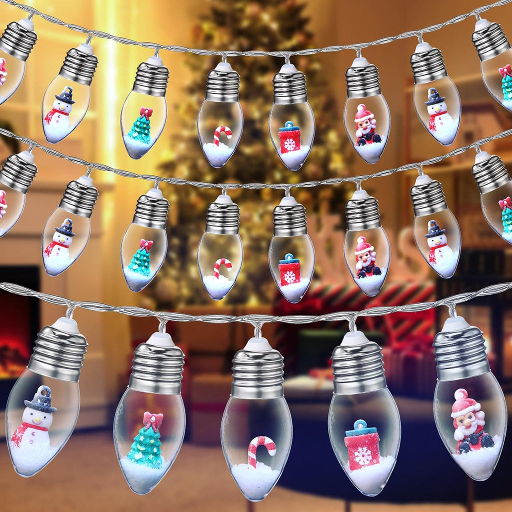 Aurelema Christmas Snow Globe String Lights, Cool White Light, 26ft 40 LED