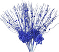 10pcs Artificial Glitter Poinsettia Flower Berry Stem Ornaments Christmas Tree Picks Branches for Xmas Tree Decorations Gift Home Wedding Holiday Party Decor, Royal Blue