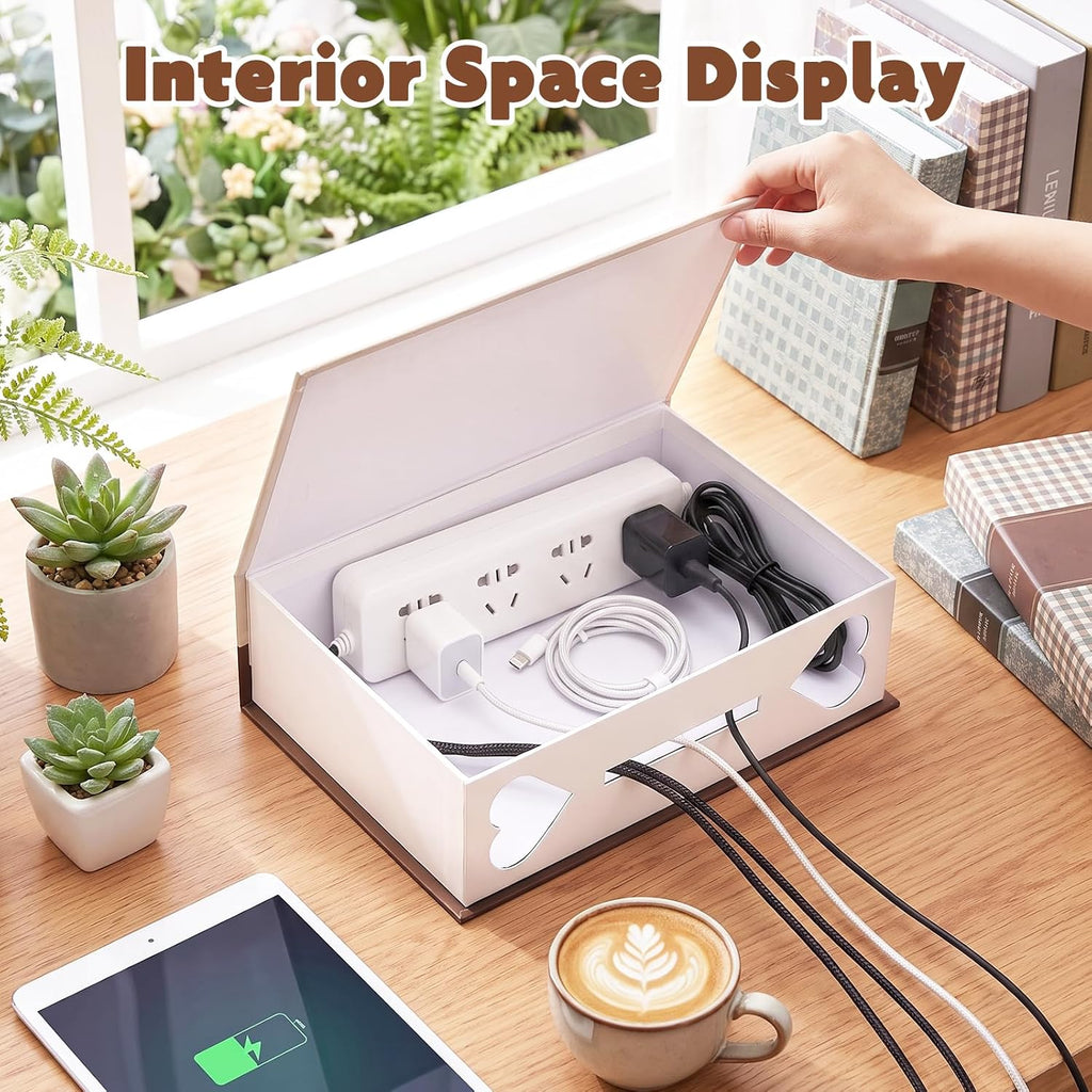 Book Shape Decorative Cable Management Box, Modern Simple Living