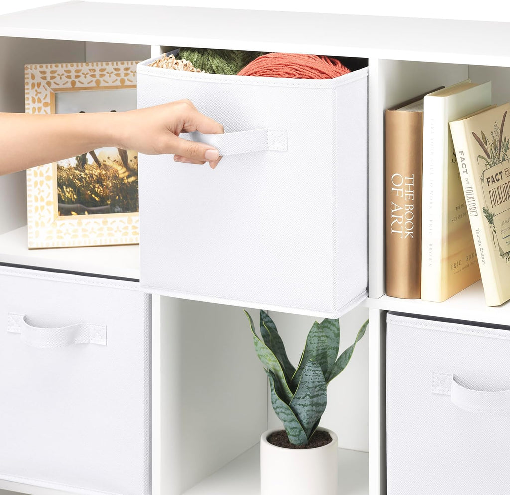 Whitmor Collapsible Cubes - 10.5 x 10.5 x 11 inches - White - Set of 4 (Pack of 2)