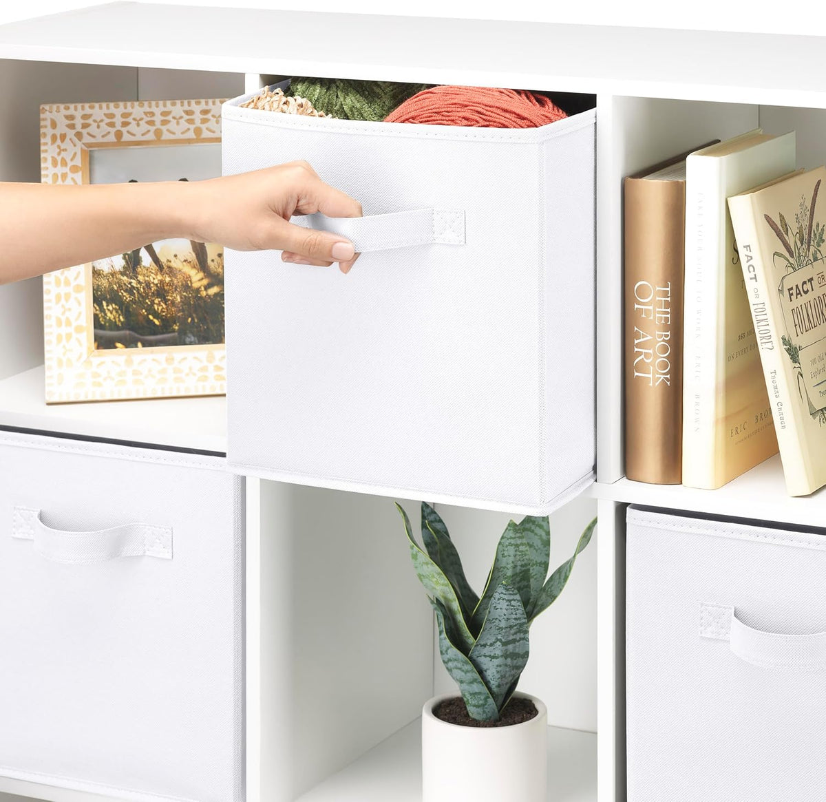 Whitmor Collapsible Cubes - 10.5 x 10.5 x 11 inches - White - Set of 4 (Pack of 2)
