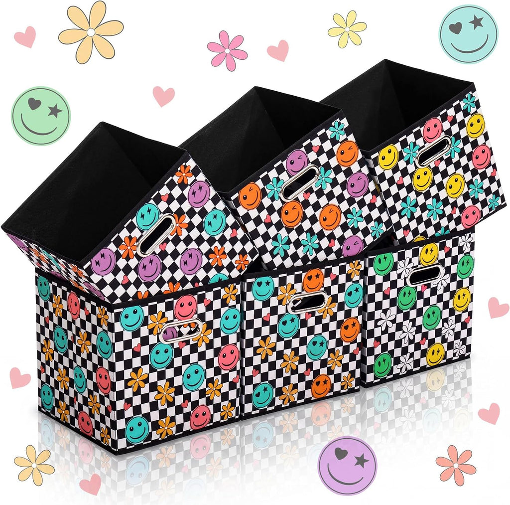 Gerrii 6 Pack 11 Inch Cube Storage Bins for Classroom Foldable Fabric