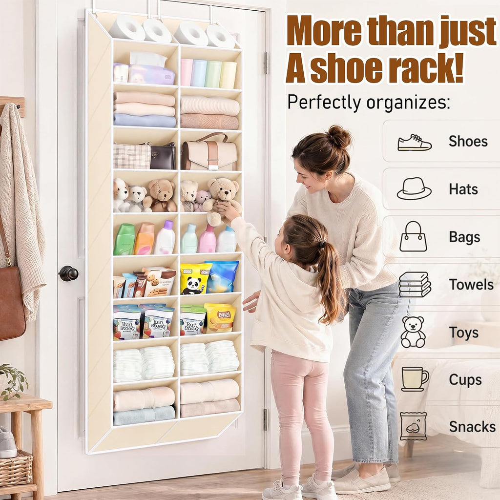 UVIAHOMI 20-30 Pairs Over the Door Shoe Organizer, 20 Breathable Pockets