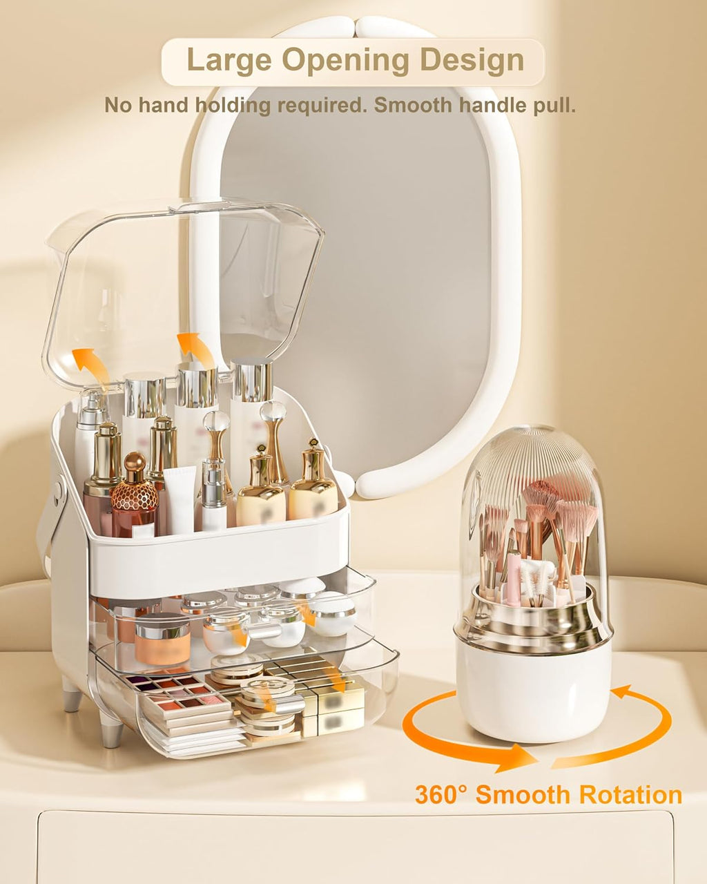 Anylady Makeup Organizer Countertop, Skincare Holder Bathroom Counter Organizer, Storage Box Cosmetic Display Cases, Teen Girl Gifts Make up Organizers for Vanity, Dresser