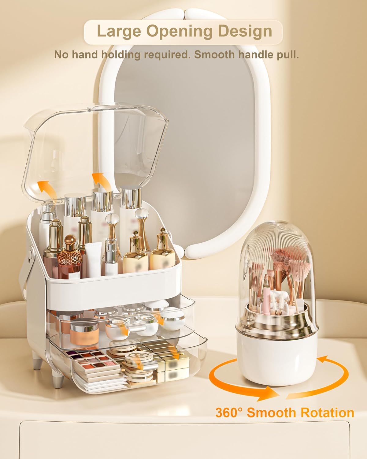 Anylady Makeup Organizer Countertop, Skincare Holder Bathroom Counter Organizer, Storage Box Cosmetic Display Cases, Teen Girl Gifts Make up Organizers for Vanity, Dresser