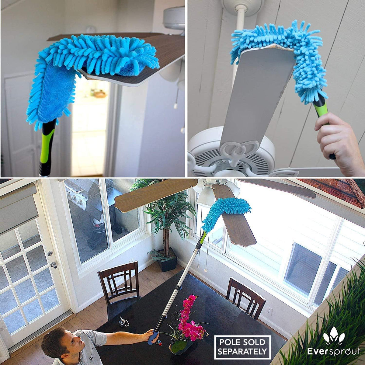 EVERSPROUT Fan Duster (Attachment Only), Bendable Microfiber Cleaner
