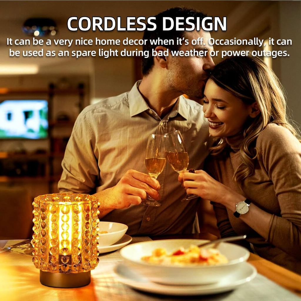 Battery Operated Lamp Timer, Small Cordless Lamp Decorative, 2 Pack Yellow