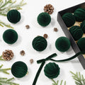 Hismir 12 Pcs 3.15 Inch Velvet Christmas Tree Ornaments Bulk Flocked Balls