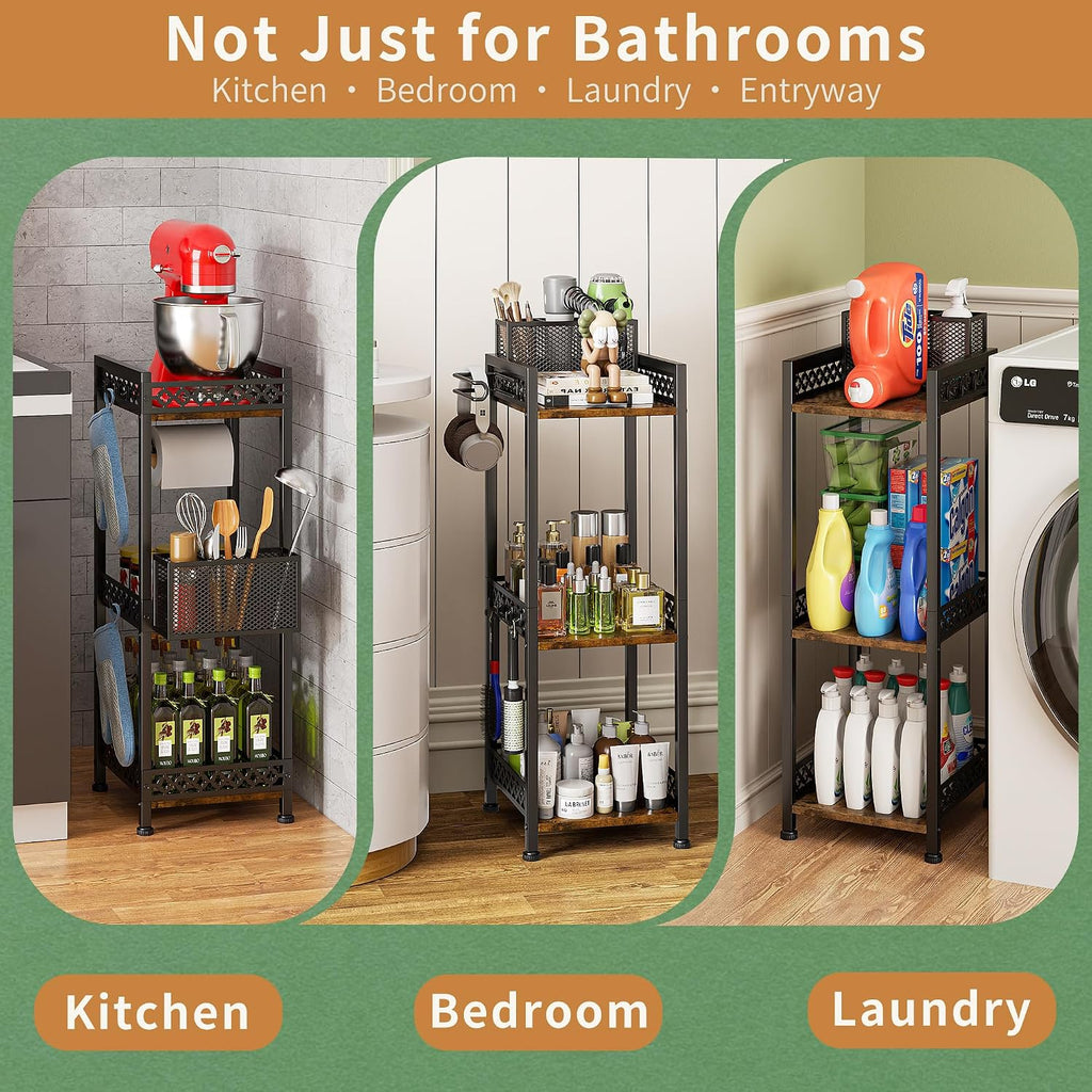 Bathroom Organizers and Storage Shelf with Toilet Paper Holder