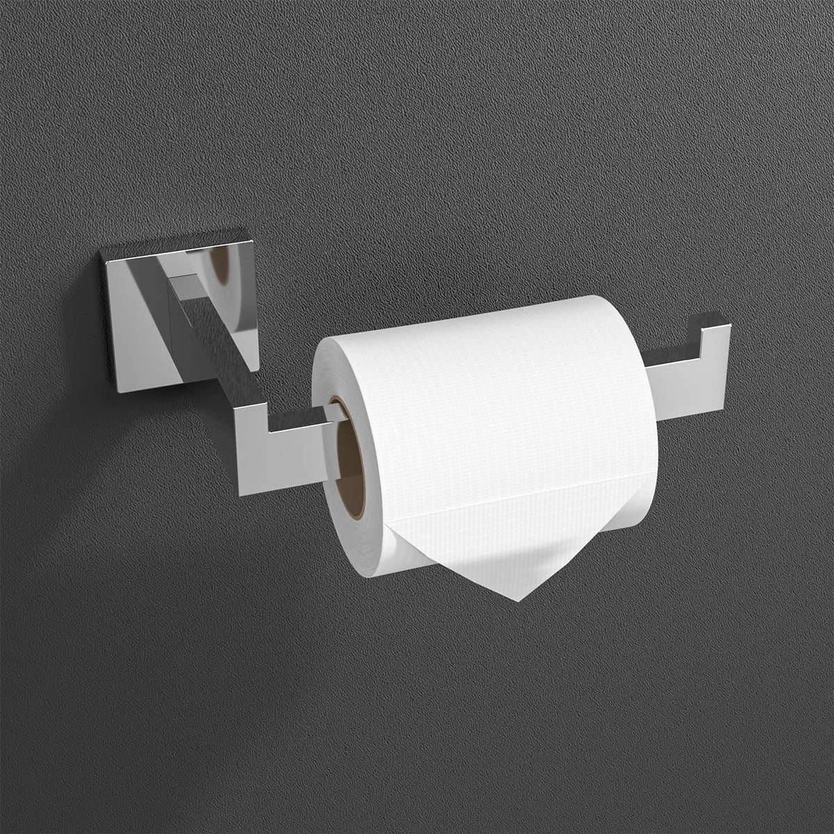 HITSLAM Chrome Fit Jumbo Rolls Toilet Paper Holder Wall Mount Polished Square Silver 304 Stainless Steel Toilet Paper Roll Holder for Bathroom Rustproof