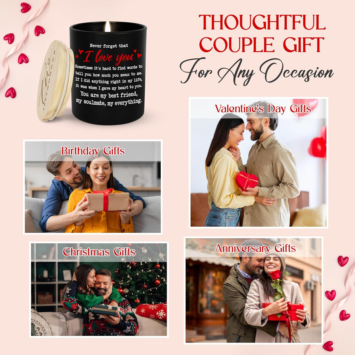 TEEZWONDER Christmas Anniversary Couple Gifts - Scented Candle 10 oz