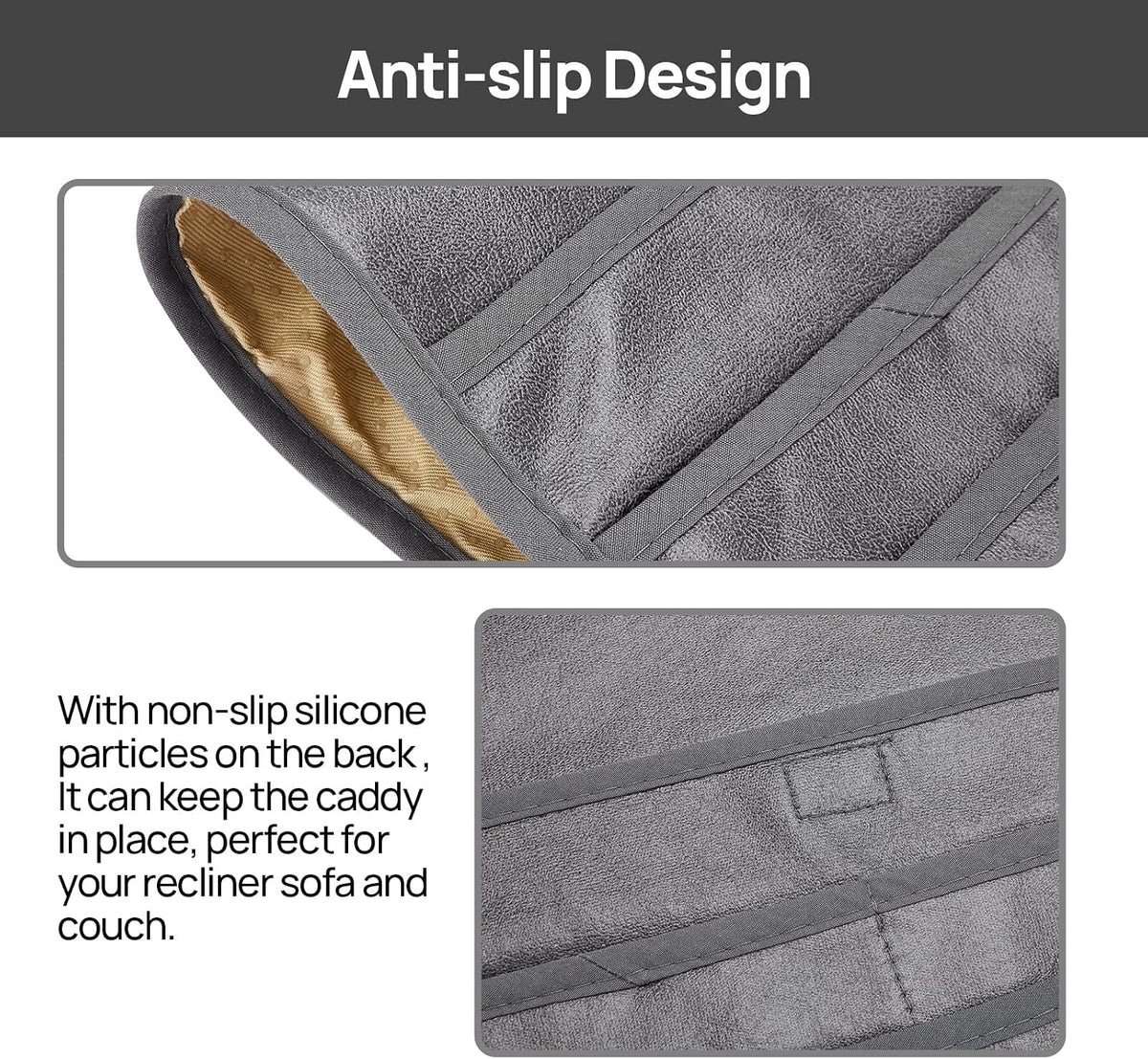 Teniux Armchair Caddy Couch Remote Control Holder, 33"x13", 6 Pockets