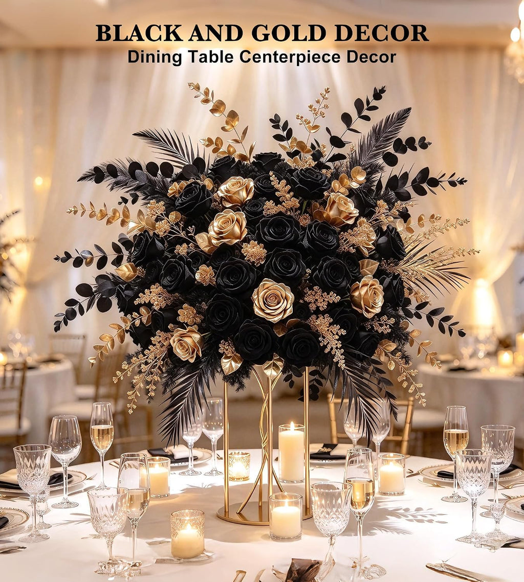 50 Pcs Black Artificial Eucalyptus Stems,Faux Eucalyptus Leaves Branches
