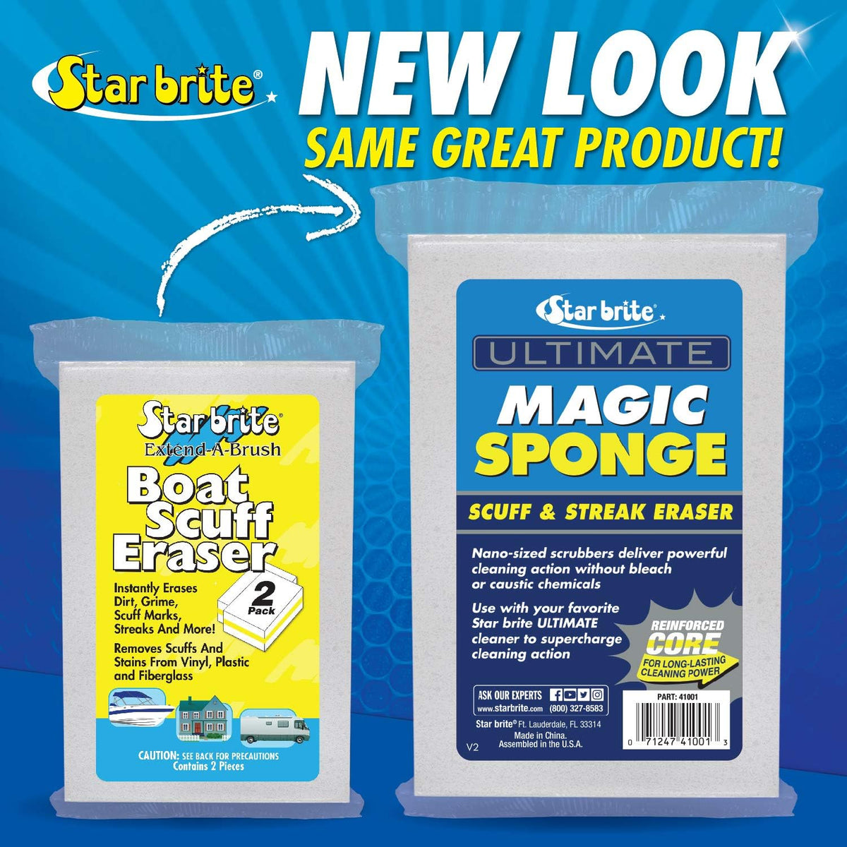 STAR BRITE Ultimate Magic Sponge, Boat Scuff & Stain Eraser