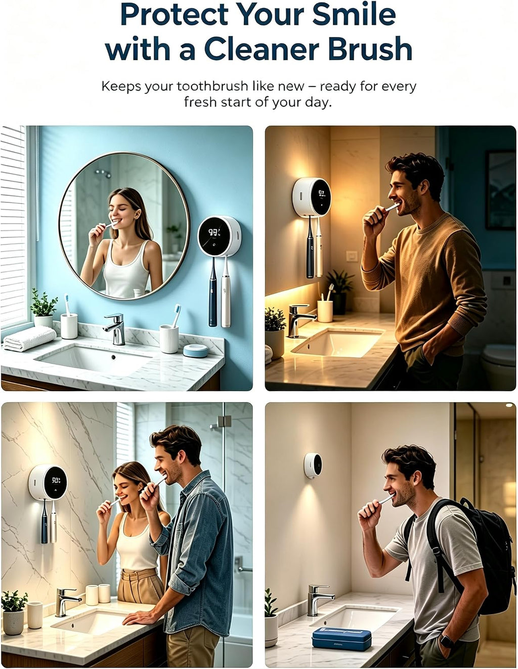 UV Toothbrush Sanitizer Toothbrush Holders with Infrared Sensor