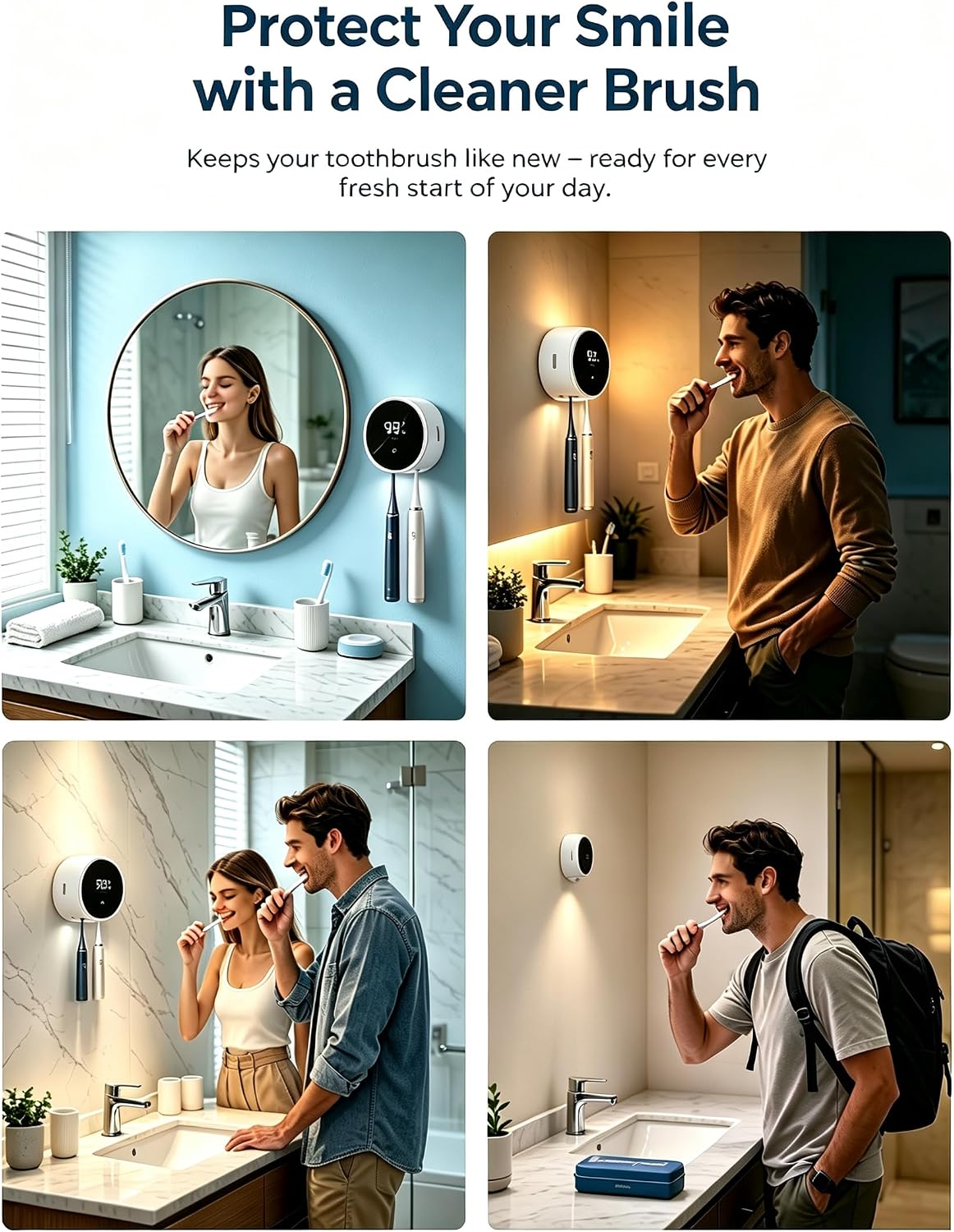 UV Toothbrush Sanitizer Toothbrush Holders with Infrared Sensor