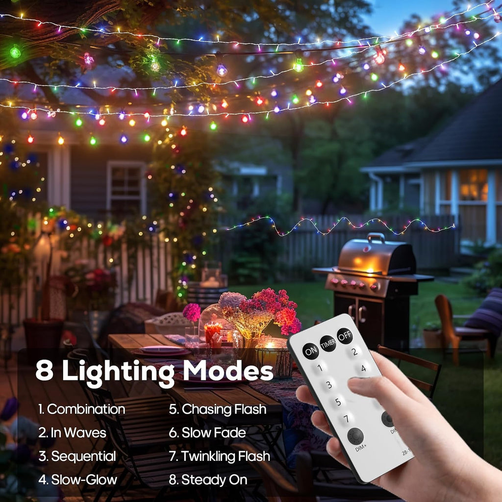600 LED Christmas Lights, 246FT Outdoor Waterproof String Lights with Remote, Timer & Memory Function & 8 Modes, Twinkle Lights Plug in for Christmas Tree, Patio, Outside. Multicolor