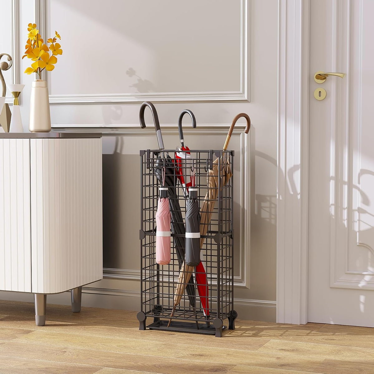 AWTATOS Umbrella Holder Entryway, Umbrella Stand Freestanding, Black