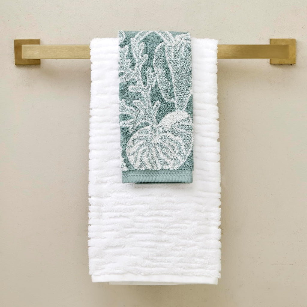 SKL Home CloudSoft/South Seas Shell Bath Towel Set-6pc, Coastal, White/Teal