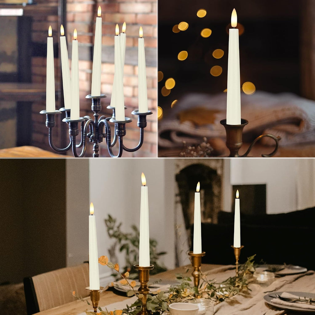 Flameless Taper Candles with Remote, 9.6" LED Candles Battery Operated