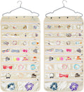 Beige Hanging Jewelry Organizer 56 Pockets for Necklaces Bracelets Storage