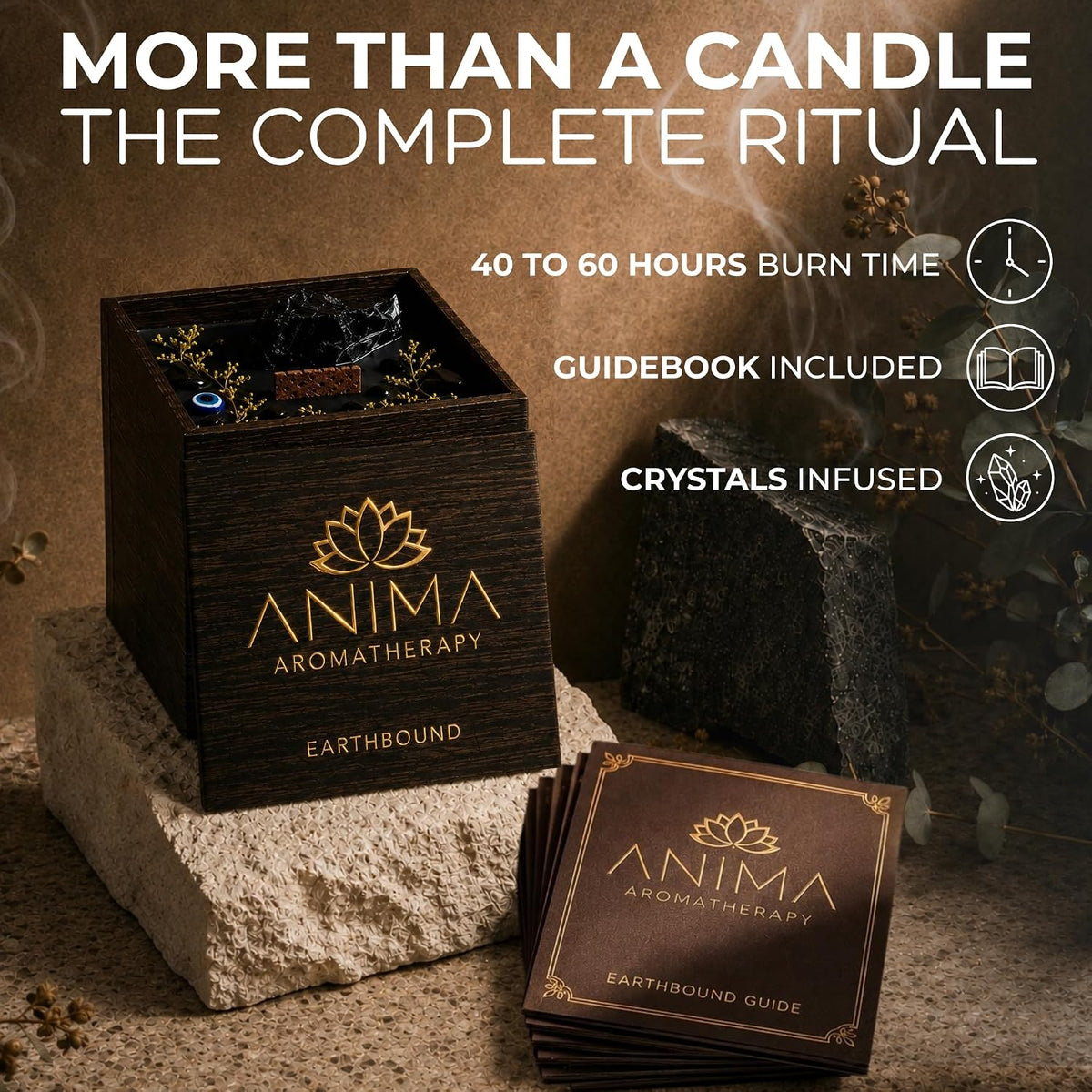 Anima® Earthbound Crystal Candle for Protection & Grounding Energy